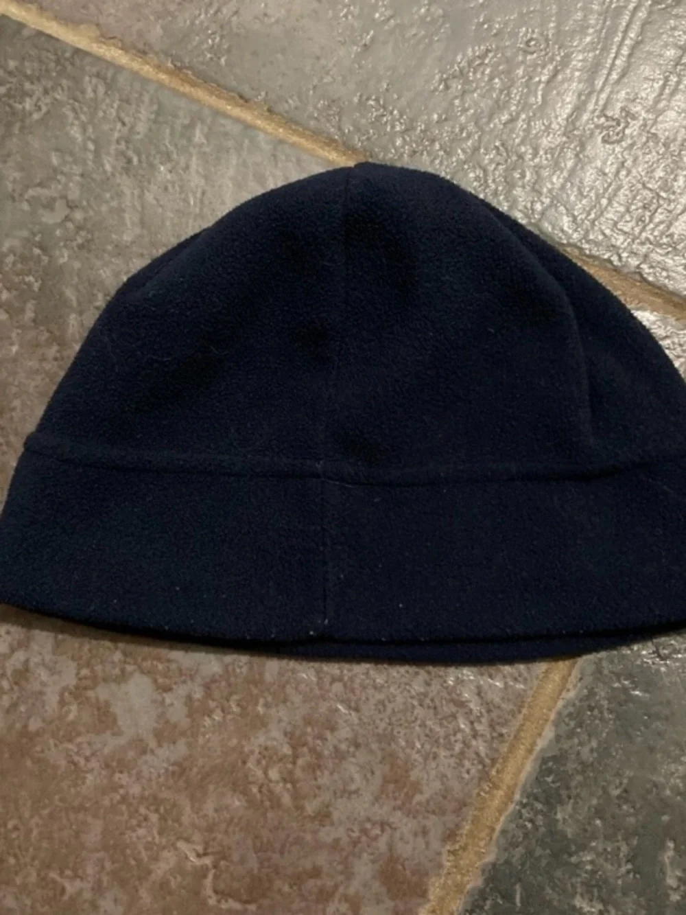 The North Face Kids Navy Fleece Skull Cap with White Logo Size M